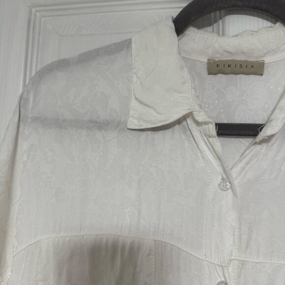 Kikisix Made in Italy Ivory Women's Floral Button Down Maxi Dress Size M/L - Picture 6 of 16